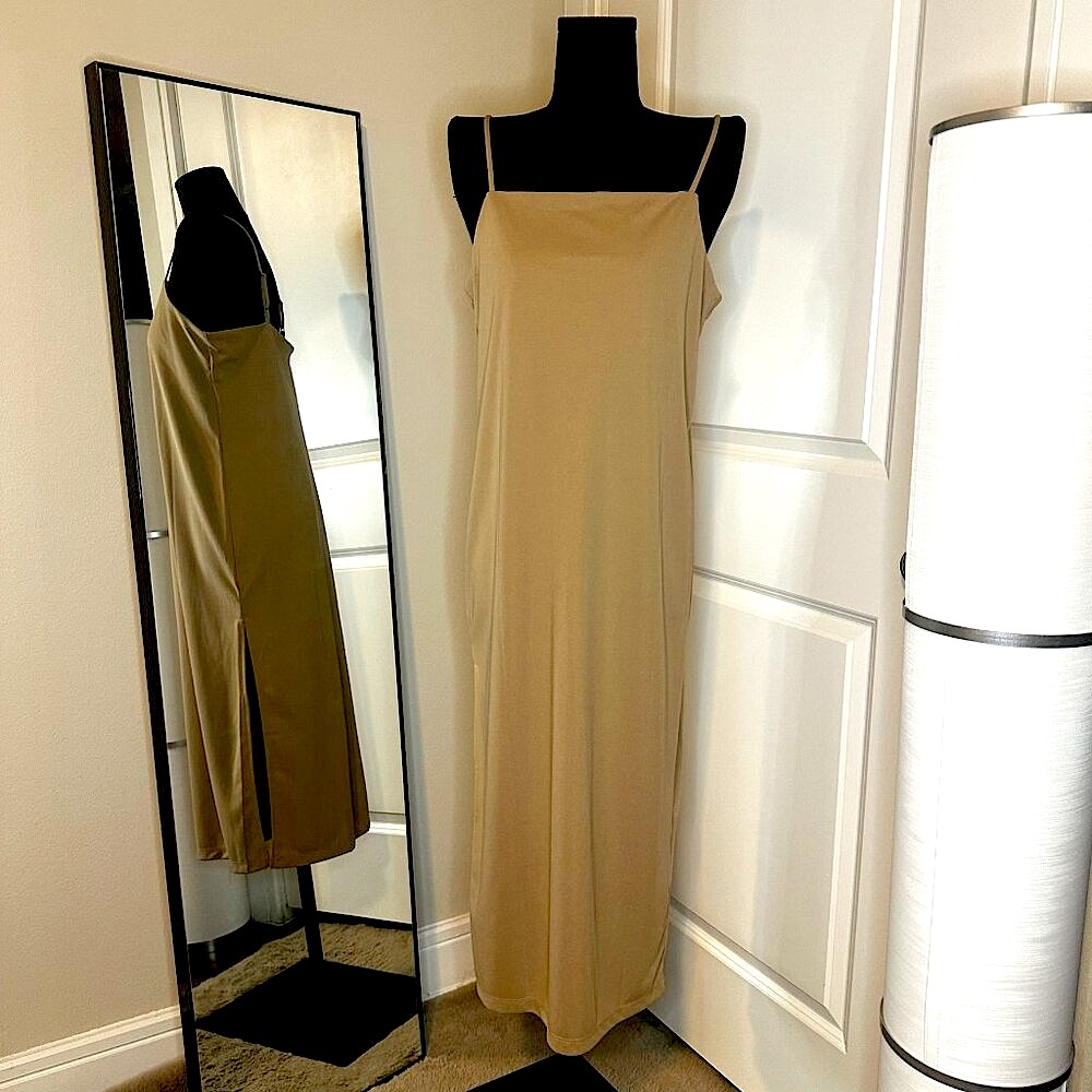 Nude/tan cami midi dress